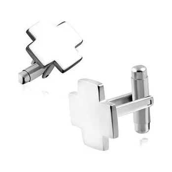 Manžetový knoflíček Šperky4U Ocelové manžetové knoflíčky ve tvaru kříže