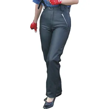 kalhoty KDŠ dámské kožené barva: černá, Velikost: 36