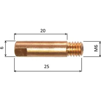 Příslušenství ke svářečce Abicor Binzel Proudová špička M6/6x25 E-Cu 0,6mm