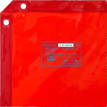 Příslušenství ke svářečce WELDAS Svářecí zástěna červená 1,74 x 2,34 m.