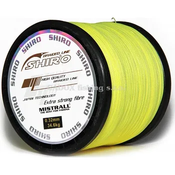 Rybářská šňůra SHIRO - Pletená šňůra žlutá - 0,17mm 1000m