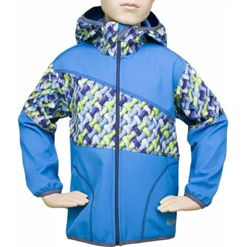 Dívčí bunda Bunda softshell Fantom BUN 0401 kombinovaná-modrá + modro zelené copánky 2023 Velikost: 110