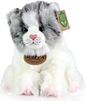 Plyšová hračka Rappa Eco Friendly Kočka 17 cm bílá/šedá