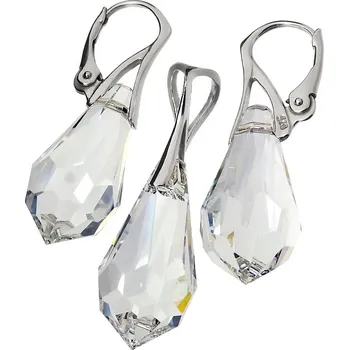 Souprava šperků TEARDROP stříbrná sada Crystal (Dámská stříbrná souprava šperků)