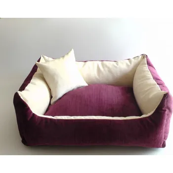 Pelíšek pro psa DELUXE Pelíšek pro psa - švestka / švestka / ecru