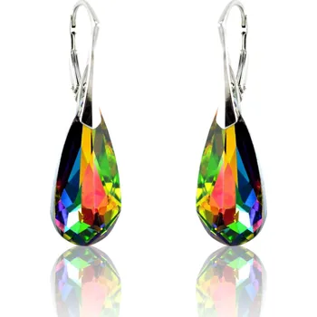 Náušnice Lafira stříbrné náušnice zelené Drop 404