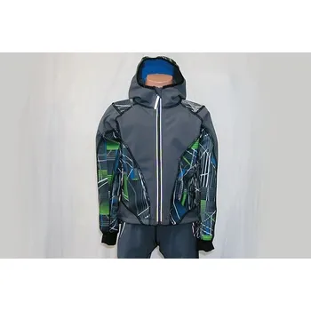 Chlapecká bunda O.K. SPORT Dětská bunda SPIRIT volnějšího střihu s kapucí (s potiskem) Barva: Šedá, Velikost: 86