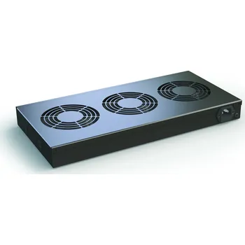 Racková skříň DP-VEC-03-H Ventilační jednotka, 3x ventilátor EC, 230V, s termostatem, 19", černá