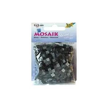 Mozaiková sada Mozaika odlehčená třpytivá 5x5mm- šedá