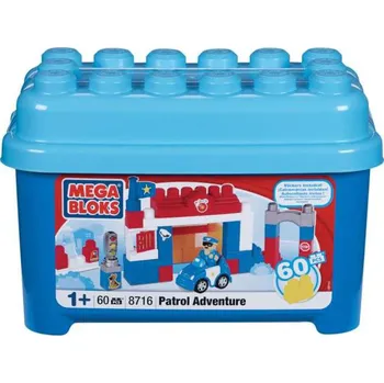 ostatní stavebnice "Mega - Stavebnice ""Policejní stanice"" v plastovém kyblíku, 60dílů"