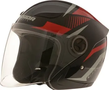 Helma na motorku Cassida Reflex černá/červená/šedá