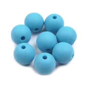 Dětské navlékací korálky Matný plastový korálek 14mm modrý