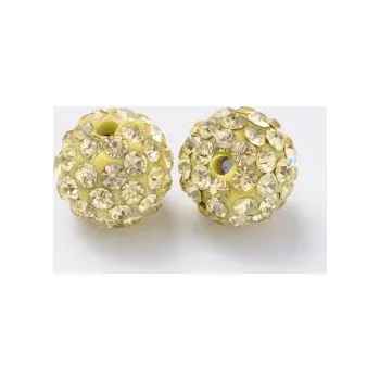 Dětské navlékací korálky Korálek shamballa sv.žlutý 10mm (1ks)