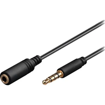 Audio kabel kabel PRODLUŽOVACÍ JACK-JACK (4pin) 1.0m GOLD, ZLACENÝ, SLIM konektory