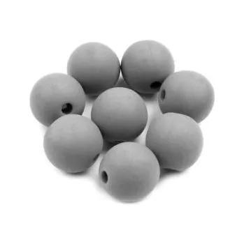 Dětské navlékací korálky Matný plastový korálek 14mm šedý