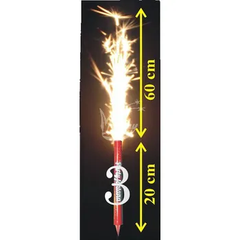 Zábavní pyrotechnika Fontána na dort s Maxi číslem 3 - interiérová fontána