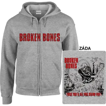 Pánská mikina Broken Bones - mikina s kapucí a zipem