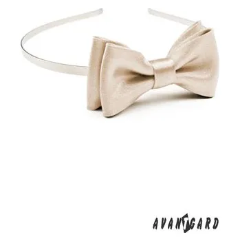 Ozdoba do vlasů Čelenka s mašlí (motýlkem) - béžová