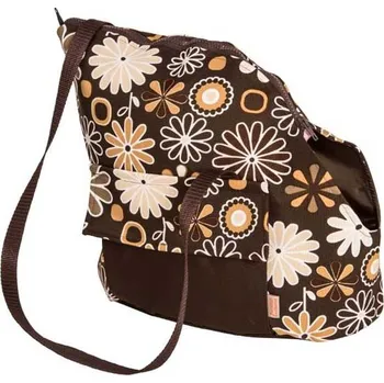 Taška pro psa a kočku Samohýl Viky hnědá s květy