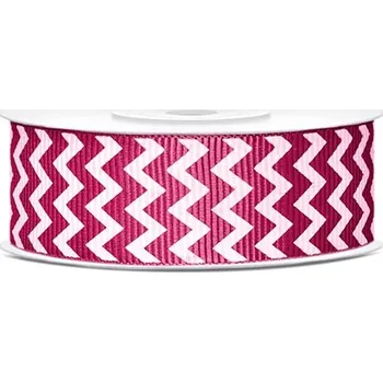 Stuha Rypsová stuha chevron 25 mm - růžovo-bílá - 10 m