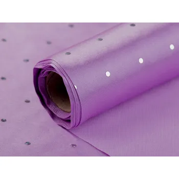 Vánoce Saténová role - fialová s diamanty - 36cm/4,5 m