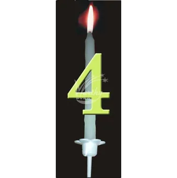 Dortová svíčka Svíčka na dort česká - Číslo 4 - reflexní