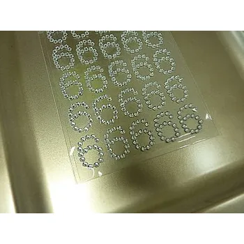 Svatební dekorace Nalepovací diamantové číslo 6 - čiré