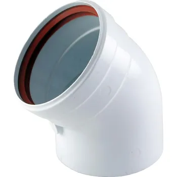 Kouřovod Koleno 45° průměr 100 mm, Al (Jednoduché odkouření turbo kotlů )