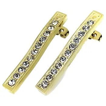 Náušnice Náušnice Ocelové zlaté s broušenými kamínky 18168