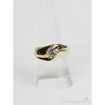 Prsten Prsten zlacený , bílý zirkon kámen 7933 , Jablonecká bižuterie