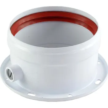 Kouřovod Příruba průměr 100 mm ke kotli s odběrem, Al, násuvný systém (Jednoduché odkouření turbo kotlů )