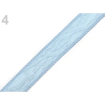 Stuha Dekorační stuha - modrá s krajkou - 26mm/1m