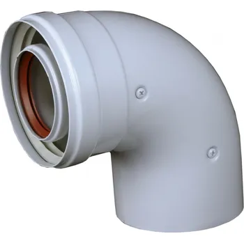 Kouřovod Koleno průměr 60/100, 90°, Fe/Al M-F