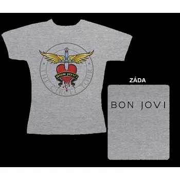 Dámské tričko Bon Jovi - dámské triko šedé