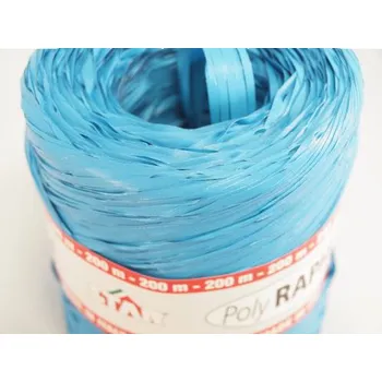 Stuha Barevné lýko - raffia tyrkysová - 1m