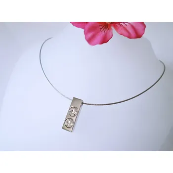 Náhrdelník Náhrdelník ocel lanko přívěsek Ocelový se zirkon kameny 15296