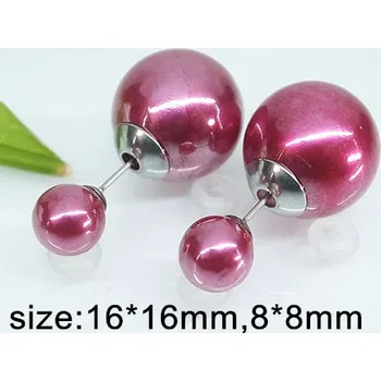 Náušnice Ocelové náušnice perličky fialové 20160