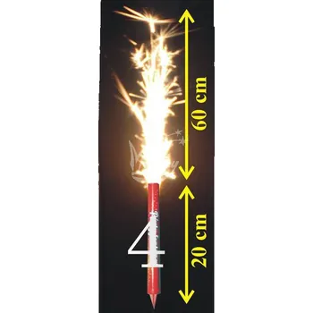 Zábavní pyrotechnika Fontána na dort s Maxi číslem 4 - interiérová fontána