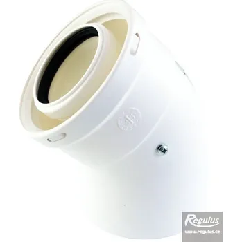 Kouřovod Koleno 45° 60/100 PP/PP (Souosé odkouření průměr 60/100 PP/PP, pro kondenzační kotle)