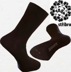 Pánské ponožky Assante 71110 se stříbrem antibakteriální hnědé