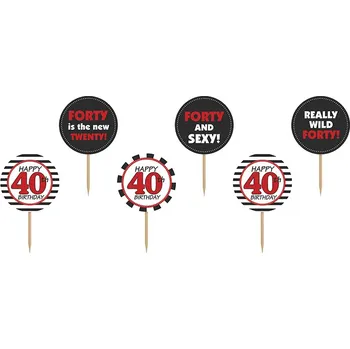 Party nádobí Rautová napichovátka - 40.narozeniny - 6ks