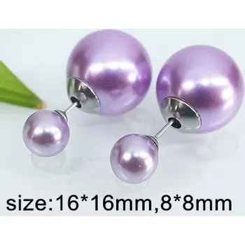 Náušnice Náušnice Chirurgická ocel. Perličky fialové 20350