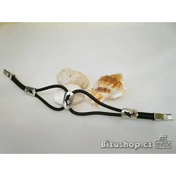 Náramek Náramek Dámský Delfín , Chirurgická Ocel, černá pryž 15196