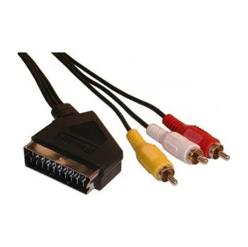 Audio kabel Scart M- Cinch 3x M, 5m, černý