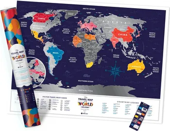 Plakát Travel Map Holiday World - Stírací mapa světa