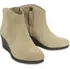 Dámské kozačky Crocs Leigh Suede Wedge Bootie Tan
