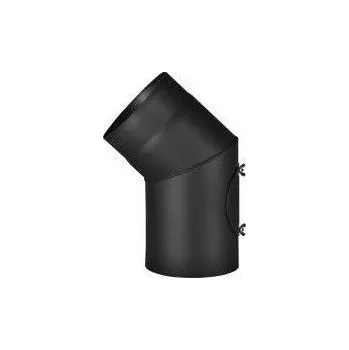 Kouřovod ABX koleno s čistícím otvorem 45°/ 150mm (síla 1,5mm) - černá
