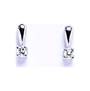 Náušnice Stříbrné naušnice se zirkonem na šroubek, náušnice ze stříbra VE 82 BZ