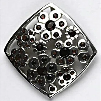 Přívěsek Stříbrný přívěsek s přírodními granáty, přírodní granát, P 932