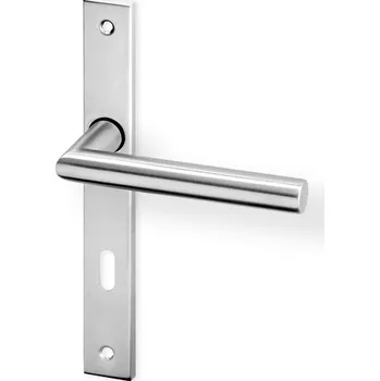 Dveřní kování Dveřní kování TIPA UŠ nerez (Dveřní kování TIPA UŠ nerez s úzkým štítem s roztečí 72 nebo 90 mm, vhodná pro interiér, pro dozický (obyčejný), cylindrický (fab) zámek, nebo s uzamykací páčkou na WC.)